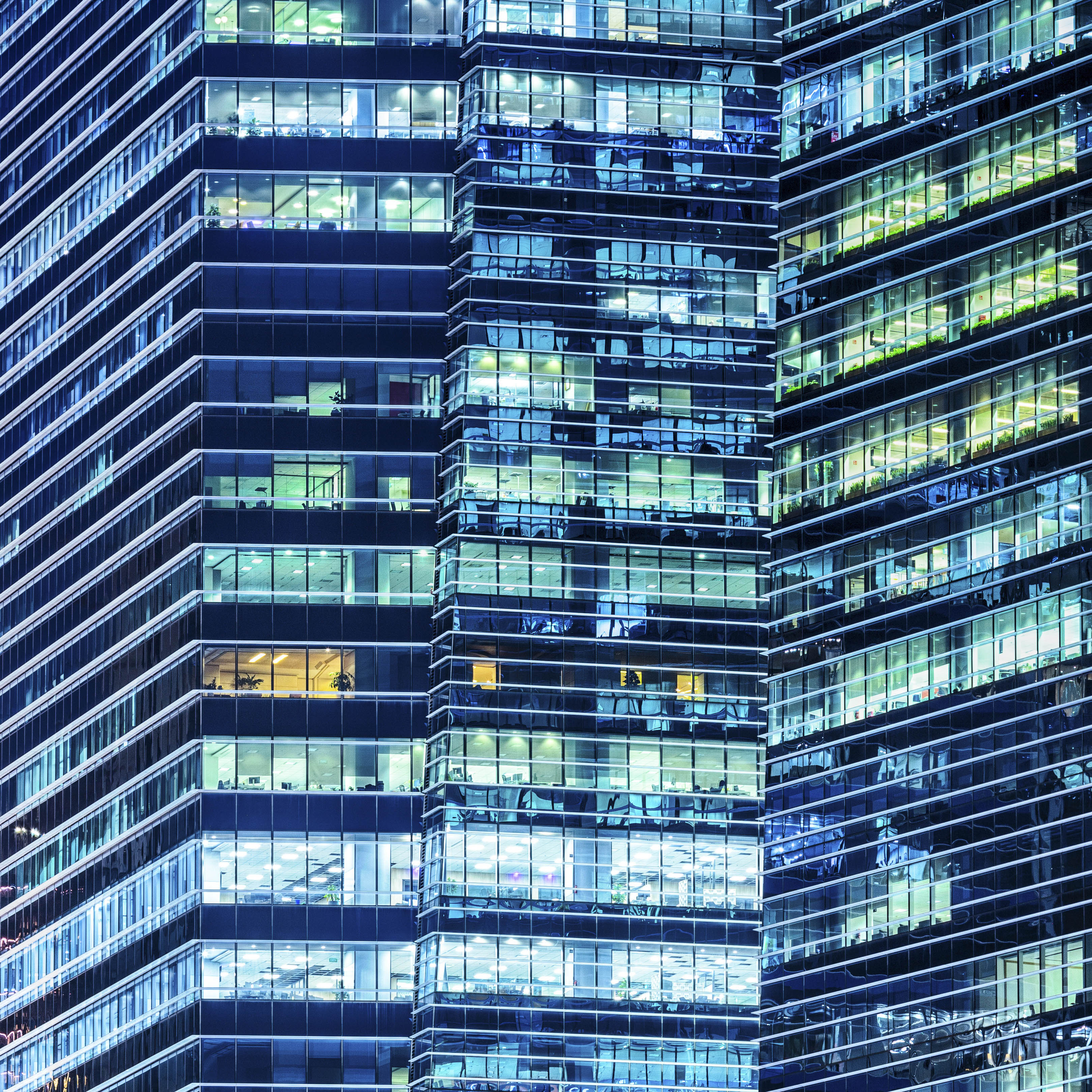 Office with lights on