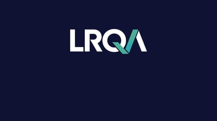 LRQA logo on navy background